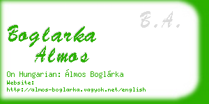 boglarka almos business card