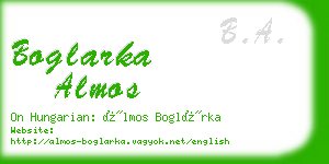 boglarka almos business card